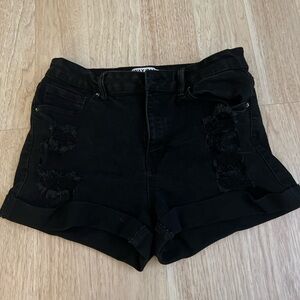 Wax Jean Black Distressed Jean Shorts sz L/8